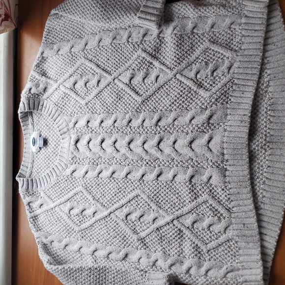 Old Navy off white & confetti cable knit sweater - Picture 2 of 8